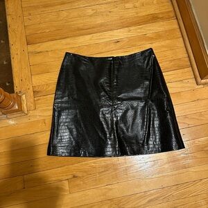 Calvin Klein Black Textured Mini Skirt